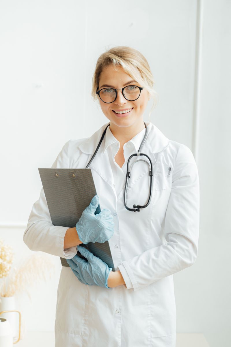 Dra. Camila Santos, pediatra, em seu consultório